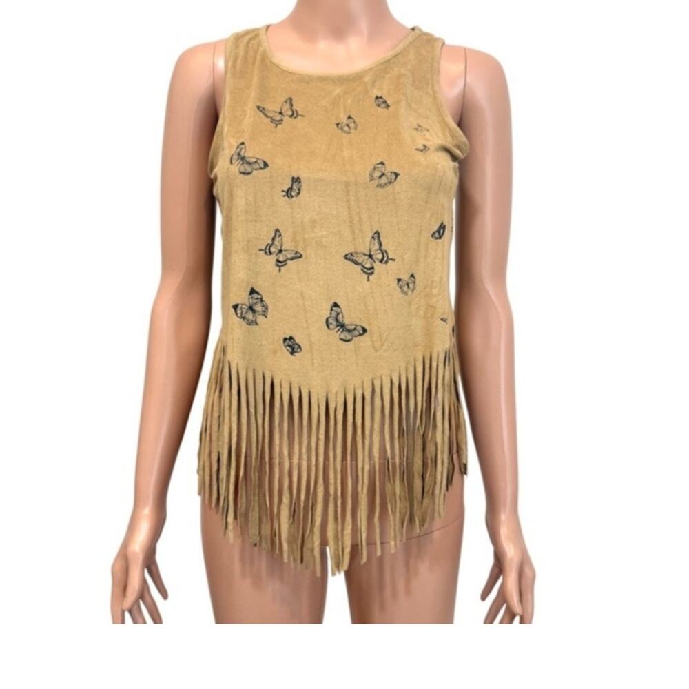 French Pastry XS faux suede fringe butterfly top TS 3556